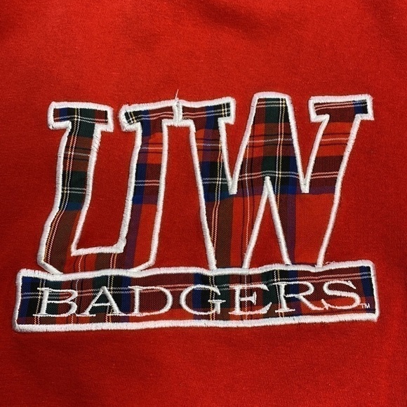 Vintage Midland Sports UW Badgers Red Crewneck Sweatshirt Medium - Picture 5 of 7